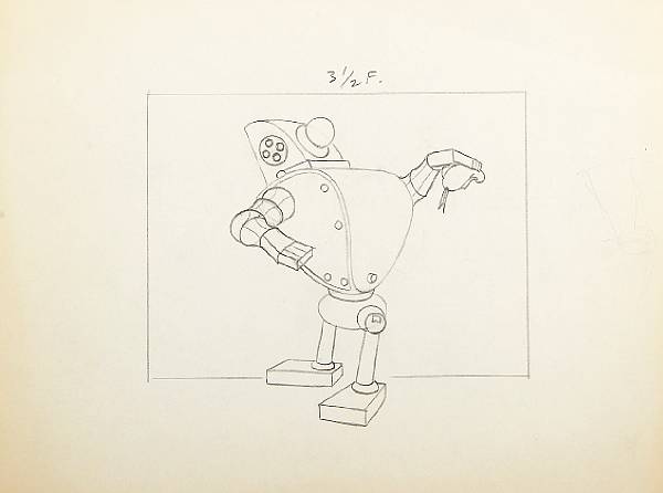 Appraisal: Six Walt Disney drawings from Modern Inventions pencil on paper