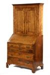 Appraisal: SECRETARY DESK - th c two-part rampant tiger maple bookcase