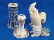 Appraisal: A mixed lot of three ceramic hat pin stands and