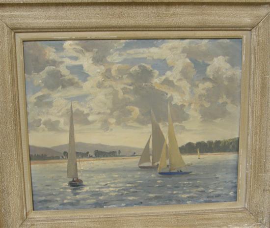 Appraisal: Leslie Kent British - 'Sailing Days' signed oil on board