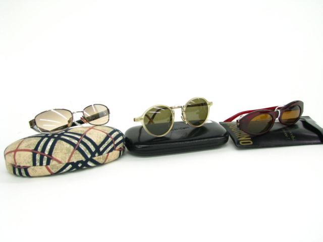 Appraisal: Lot of three sunglasses Burberry rectangular gradient lens with classic