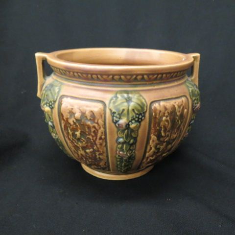 Appraisal: Roseville Florentine Art Pottery Jardiniere brown diameter tall excellent