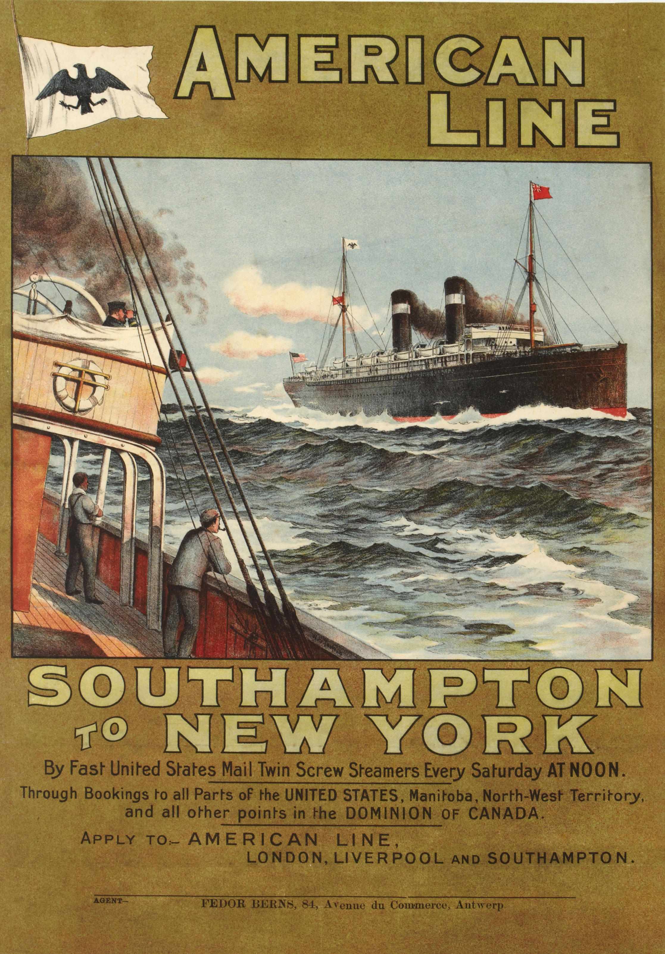 Appraisal: W S Tomkin British American Line Southampton to New York