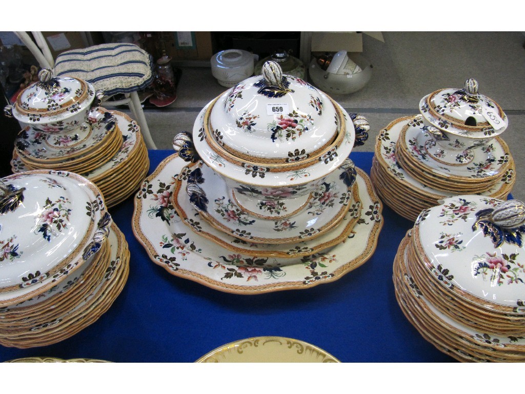 Appraisal: Victorian stone china dinnerset comprising graduated platters dinner plates side