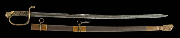 Appraisal: A rare Nashville-marked U S Model foot officer's sword Slightly