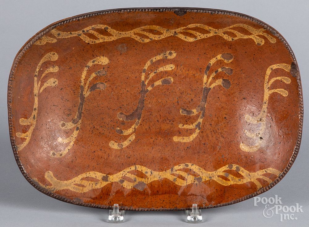 Appraisal: Pennsylvania redware loaf dish th c Pennsylvania redware loaf dish