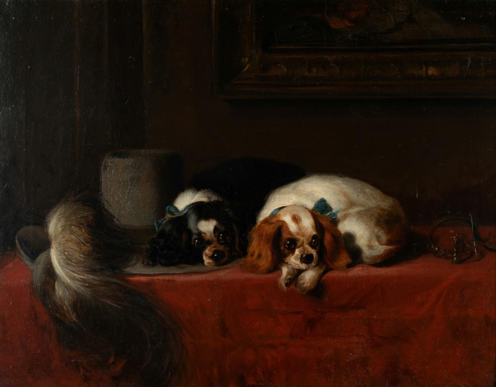 Appraisal: AFTER EDWIN LANDSEER KING CHARLES SPANIELSoil on canvas unsigned Condition