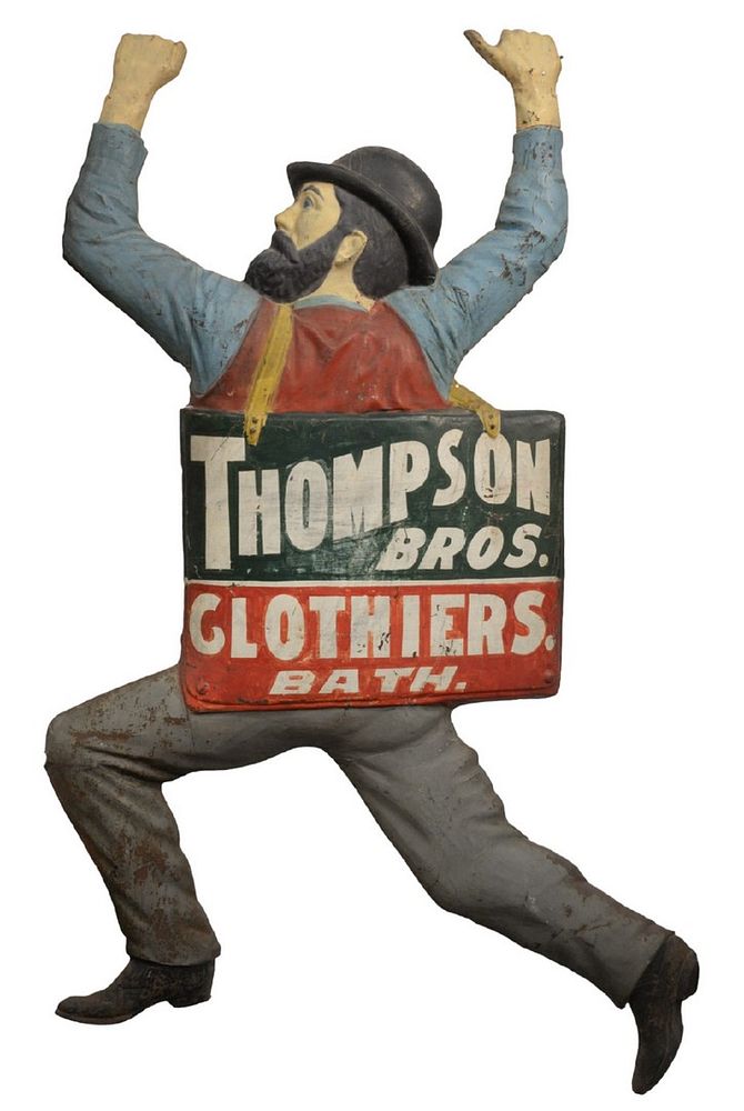 Appraisal: Clothier's Trade Sign Thompson Brothers Bath Maine pressed and painted