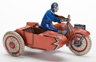 Appraisal: Motorcycle with Sidecar Motorcycle with Sidecar Paris SFA mid-twentieth century