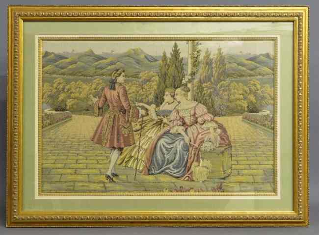 Appraisal: Vintage framed tapestry Site '' x ''