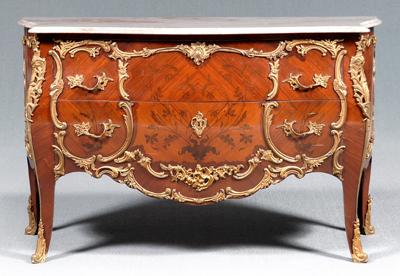 Appraisal: Louis XV style marble top commode variegated pink marble top