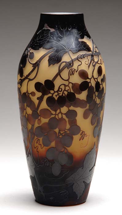 Appraisal: D ARGENTAL CAMEO VASE Lovely D Argental vase has nicely