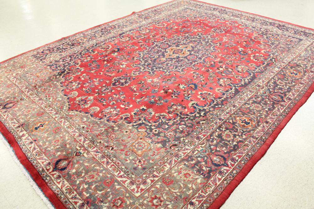 Appraisal: HAND KNOTTED PERSIAN MASHAD CARPET Razavi Khorasan Province northeastern Iran