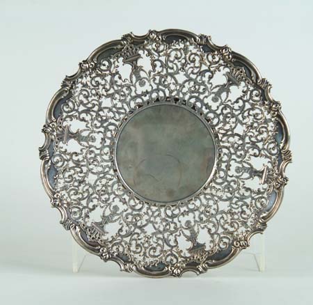 Appraisal: STERLING SILVER LOW FANCY CAKE PLATE BY MAUSER Footed plate