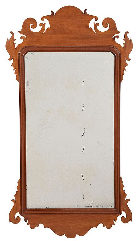 Appraisal: Chippendale Mahogany Scroll Decorated Mirror British or American late th