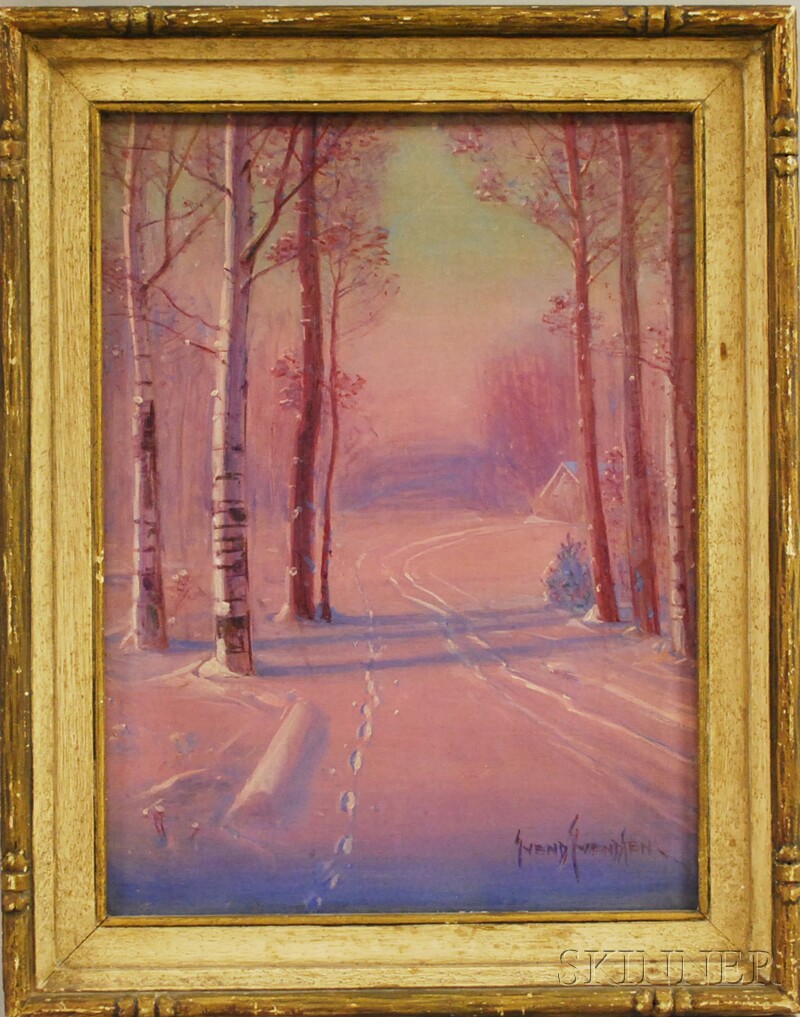 Appraisal: Svend Svendson Norwegian American - Twilight Across the Snow Signed