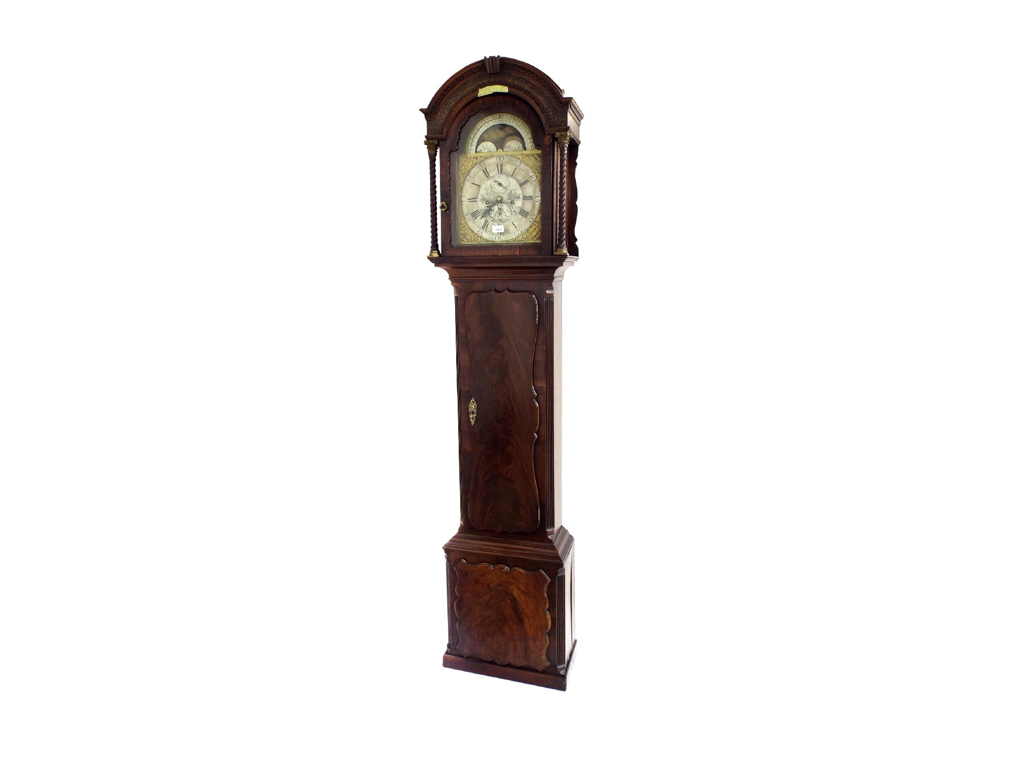 Appraisal: Good mahogany eight day longcase clock the brass arched dial