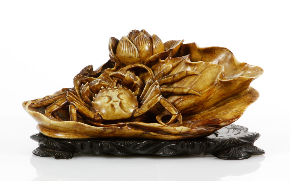 Appraisal: - Chinese Stone Crab Carving Chinese carving of a crab