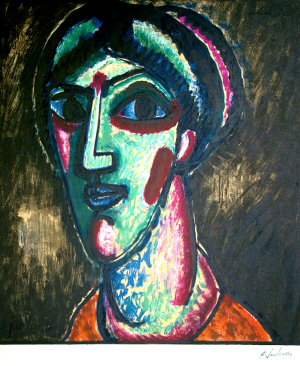 Appraisal: After Alexej Von Jawlensky - - ''Tete Harmonie Verte et