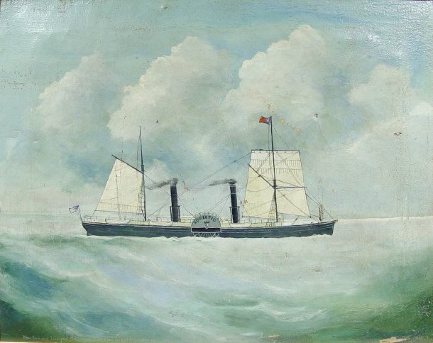 Appraisal: Unsigned oil onto canvas of the Adriatic steamship titled and