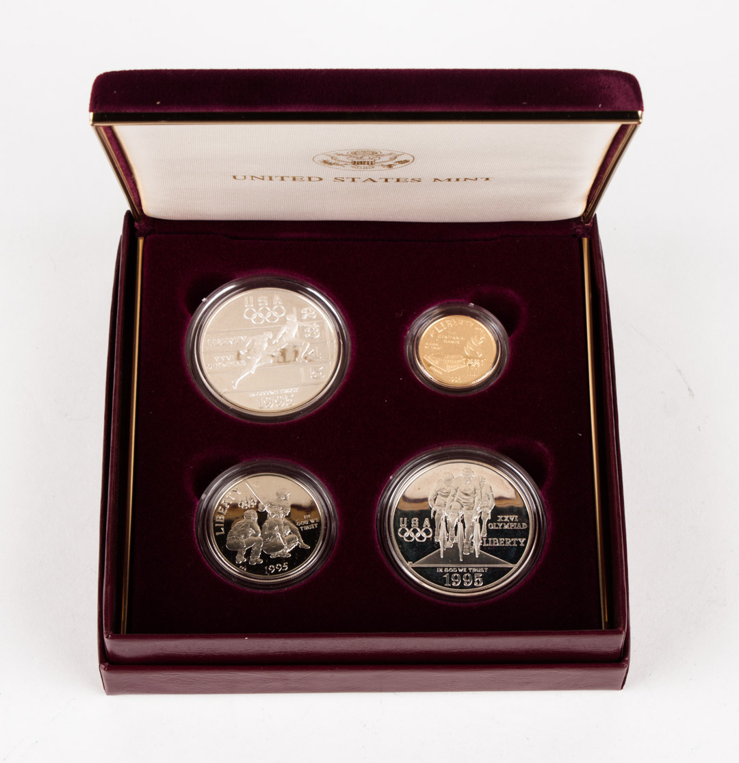 Appraisal: United States Coin Atlanta Gold Silver Set Four Coin Commemorative