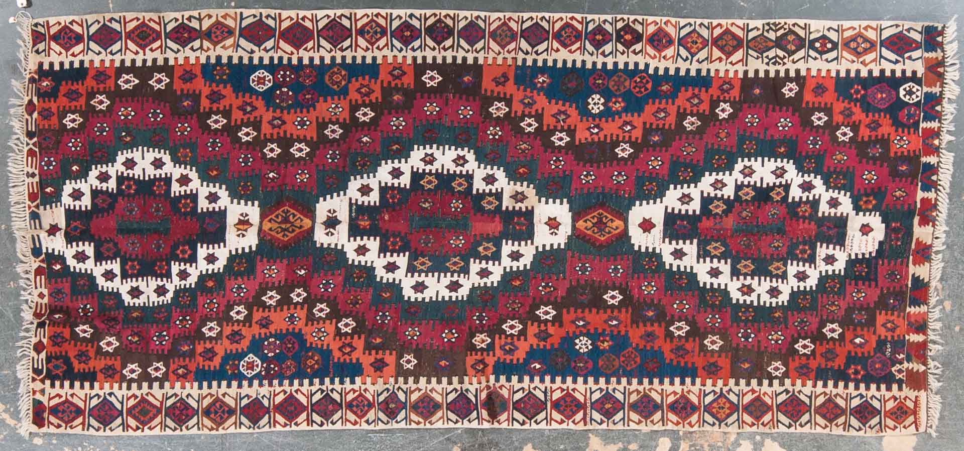 Appraisal: Semi-antique Turkish Relim rug approx x Turkey circa