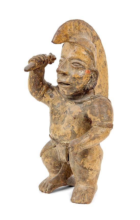 Appraisal: A Pre-Columbian Style Pottery Figure of a Warrior Height inches