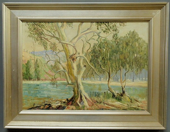 Appraisal: Oil on board landscape painting of South Australia signed lower