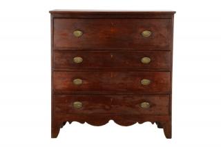 Appraisal: Southern Federal Walnut Chest of Drawers American Southern states purportedly