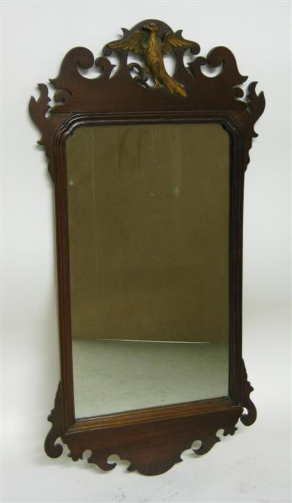 Appraisal: Chippendale mahogany looking glass H in W in With a