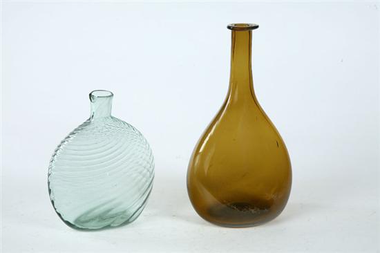 Appraisal: TWO BOTTLES American st half- th century blown glass Pale