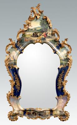 Appraisal: Mirror rococo style frame painted gesso over wood scroll and