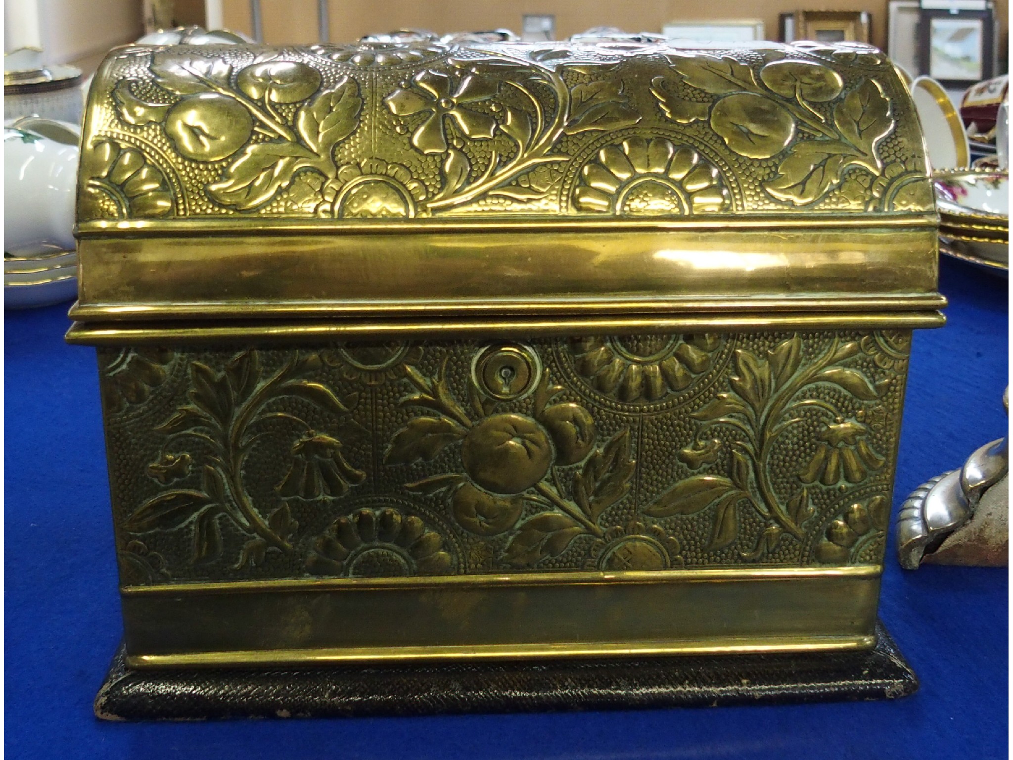 Appraisal: A brass table casket