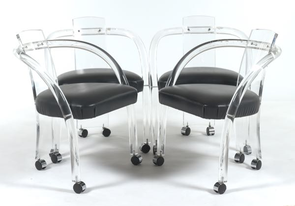 Appraisal: HOLLYWOOD REGENCY LUCITE CHAIRS IN THE STYLE OF CHARLES HOLLIS