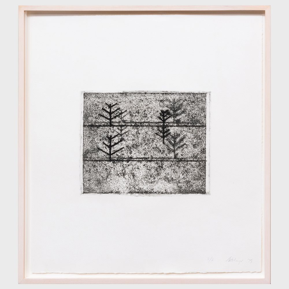 Appraisal: Richard Artschwager - Pine Trees Etching in black on wove