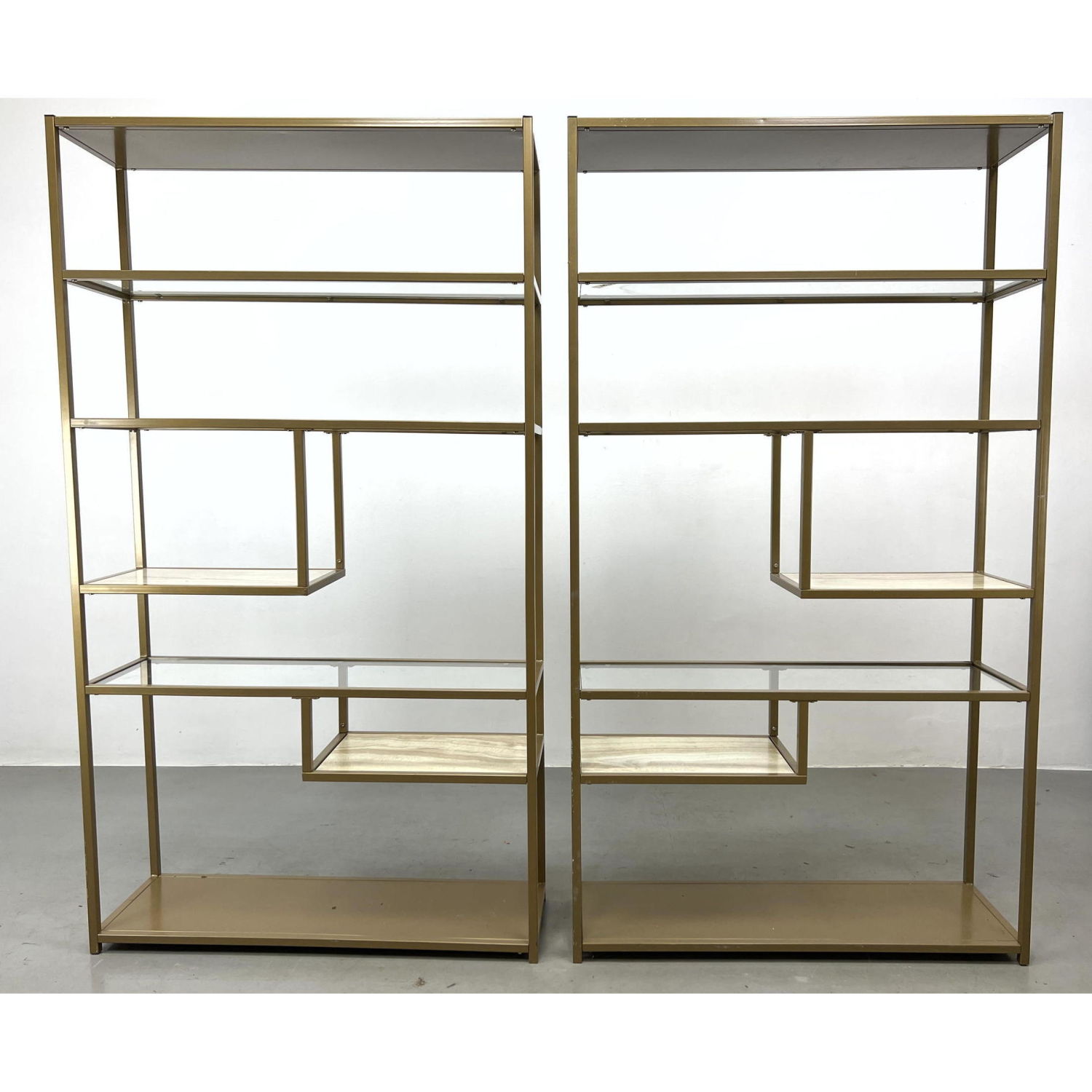 Appraisal: Pair Contemporary Etagere shelf Unit Dimensions H inches W inches