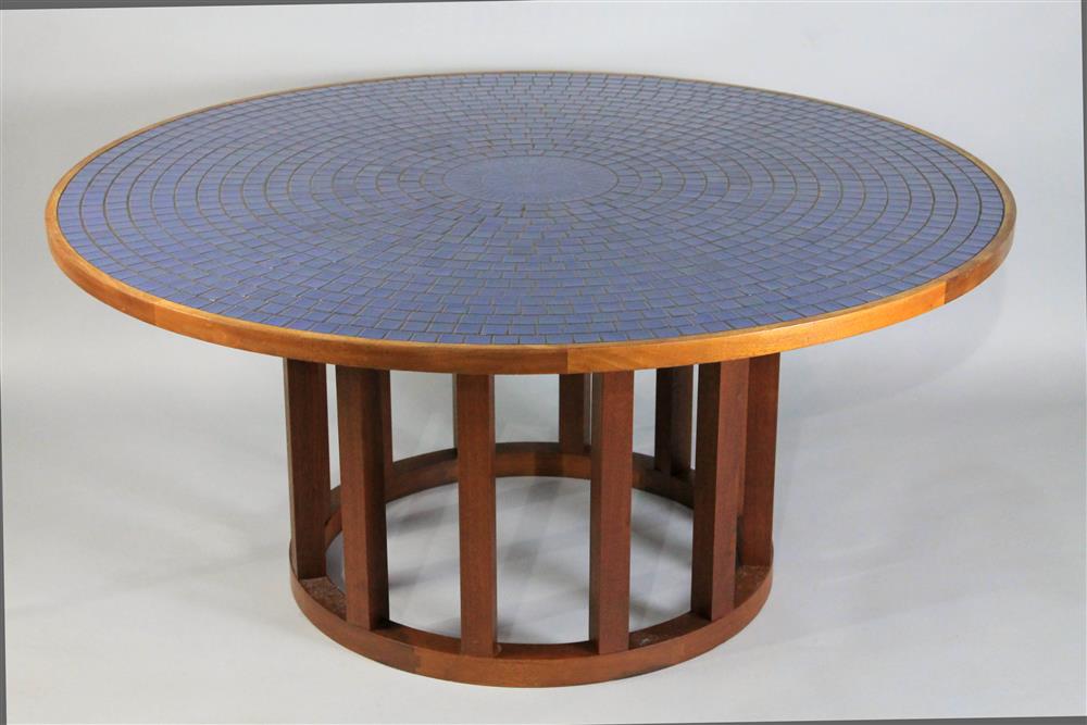 Appraisal: GORDON AND JANE MARTZ MARSHALL STUDIOS ATTRIBUTED MOSAIC TABLE blue