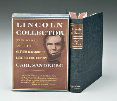 Appraisal: Carl Sandburg inscribed book Lincoln Collector The Story of Oliver