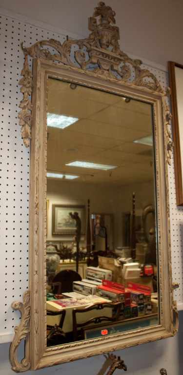 Appraisal: Rococo style painted wood mirror as is Estimate - No