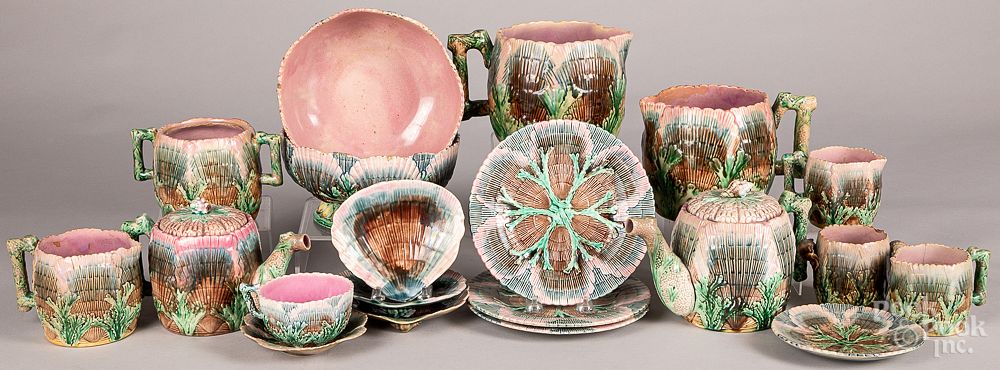 Appraisal: Shall pattern Majolica Shall pattern Majolica most marked Etruscan Condition