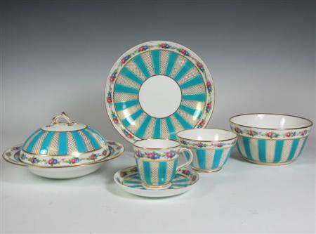 Appraisal: A late th century Mintons part tea service each decorated