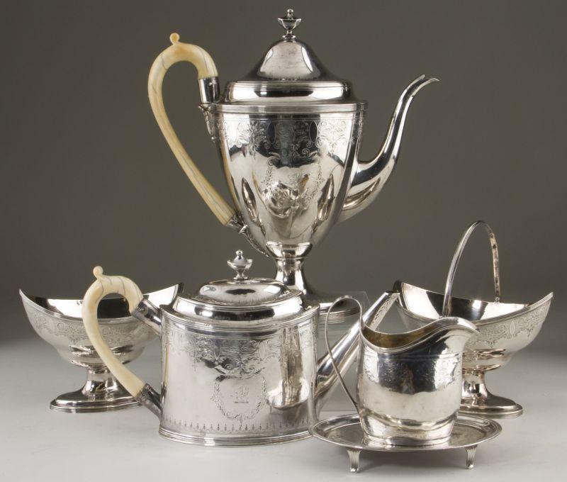 Appraisal: George III Silver Tea Coffee Service by Peter Ann Bateman