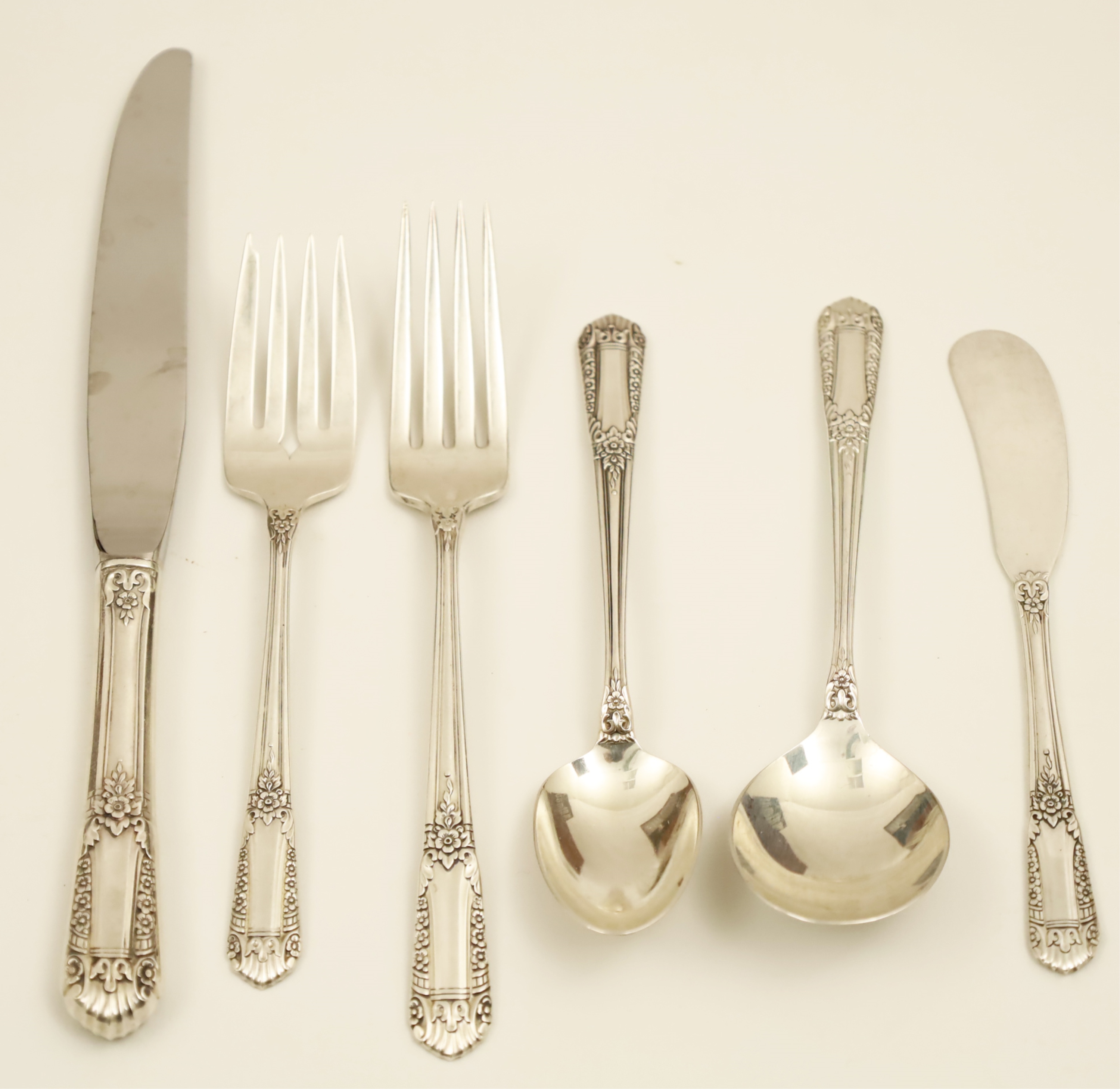 Appraisal: PC LOT OF STERLING SILVER FLATWARE TOW piece miscellaneous lot