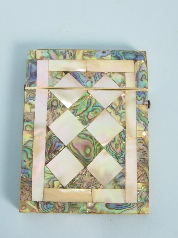 Appraisal: A Victorian mother of pearl and abalone Card Case