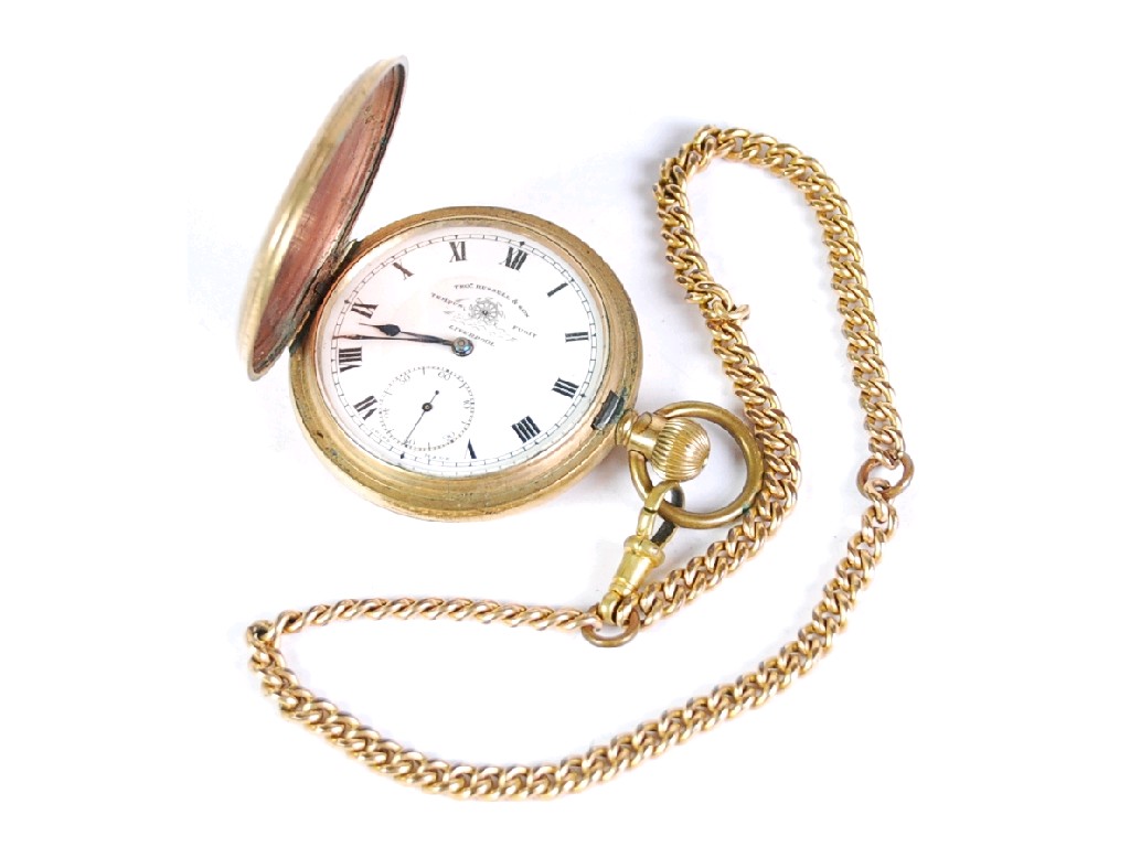 Appraisal: THOMAS RUSSELL AND SON LIVERPOOL ROLLED GOLD HUNTER POCKET WATCH