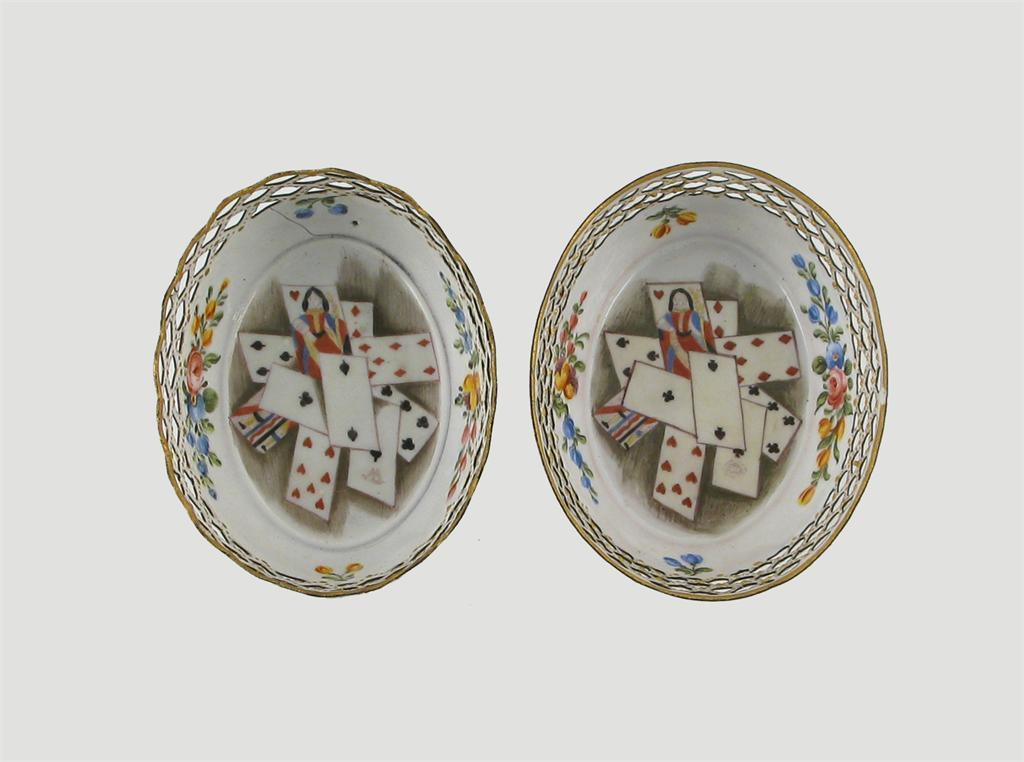 Appraisal: Two oval enamel baskets