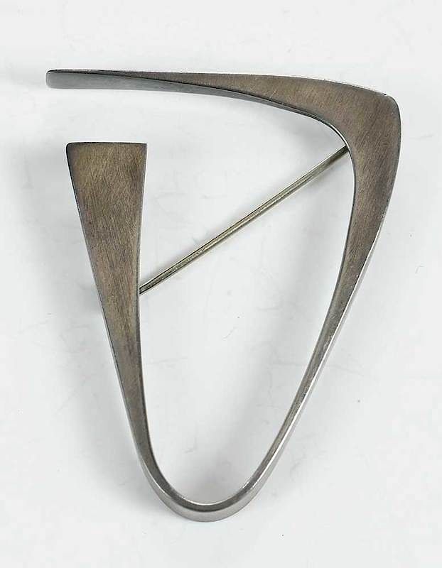 Appraisal: Betty Cooke Sterling Brooch forged triangle shape stamped Cooke Sterling