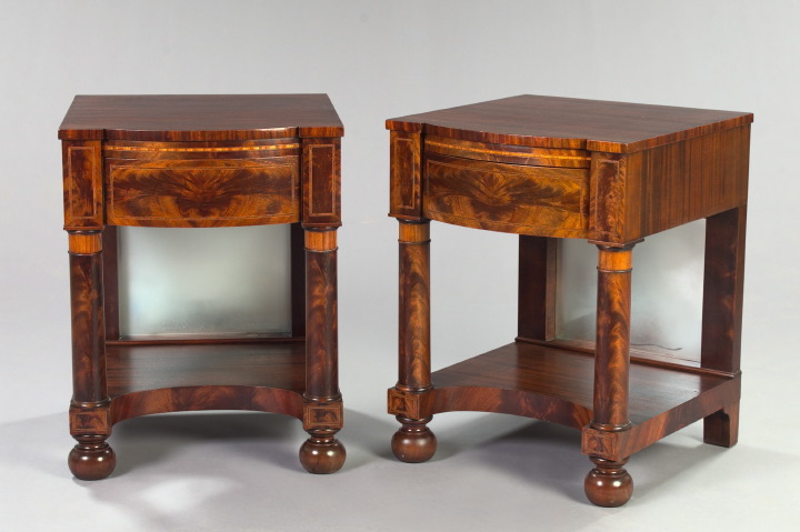 Appraisal: Unusual Pair of American Late Classical Revival Mahogany Side Tables