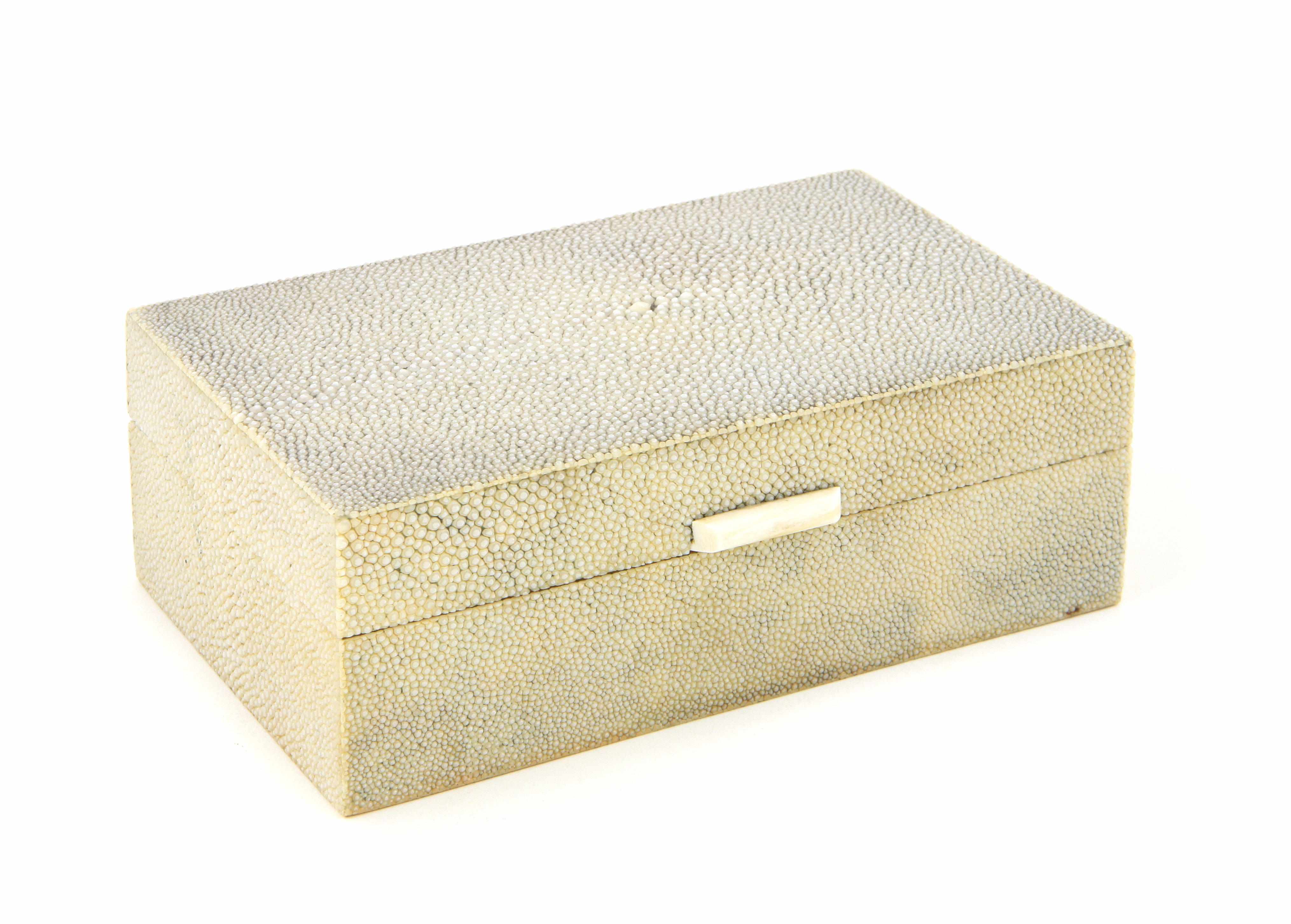 Appraisal: An Art Deco shagreen table box in x in x