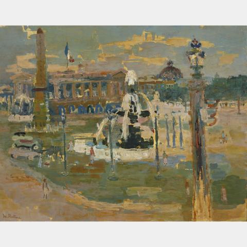 Appraisal: MARTHE RAKINE PLACE DE LA CONCORDE PARIS oil on canvas